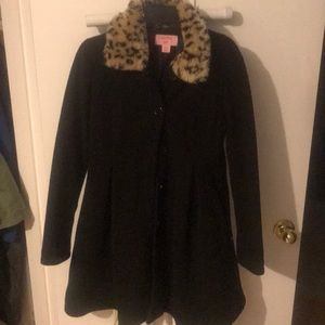 Girls black mid-length coat